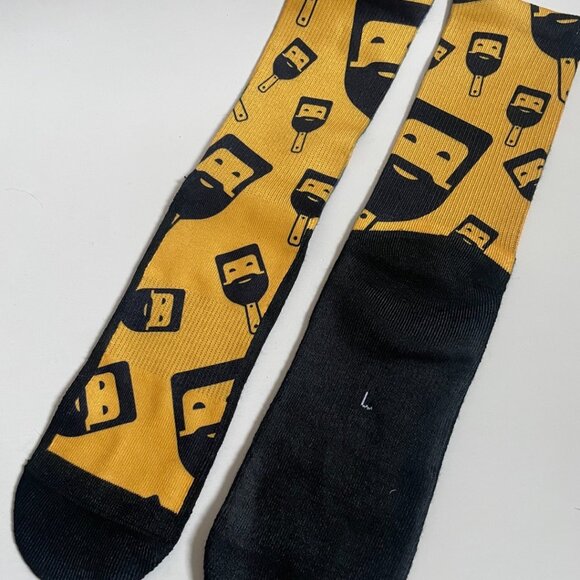 Yellow & Black Bob Ross Artist Socks - Picture 4 of 9